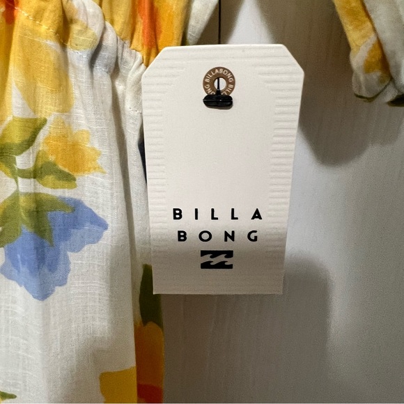 Billabong Lost In Love White and Yellow Maxi Dress Sz M NWT - Picture 5 of 8